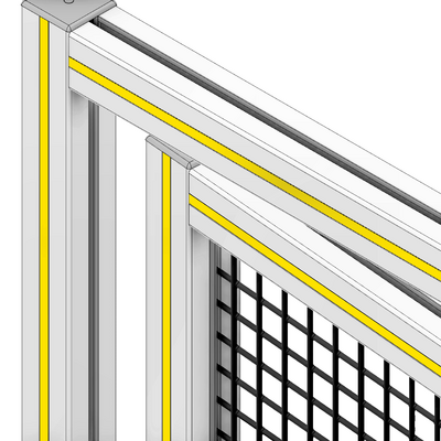 61-030-2 MODULAR SOLUTIONS PVC COVER PROFILE<br>45 SERIES, SHALLOW, YELLOW, 2M